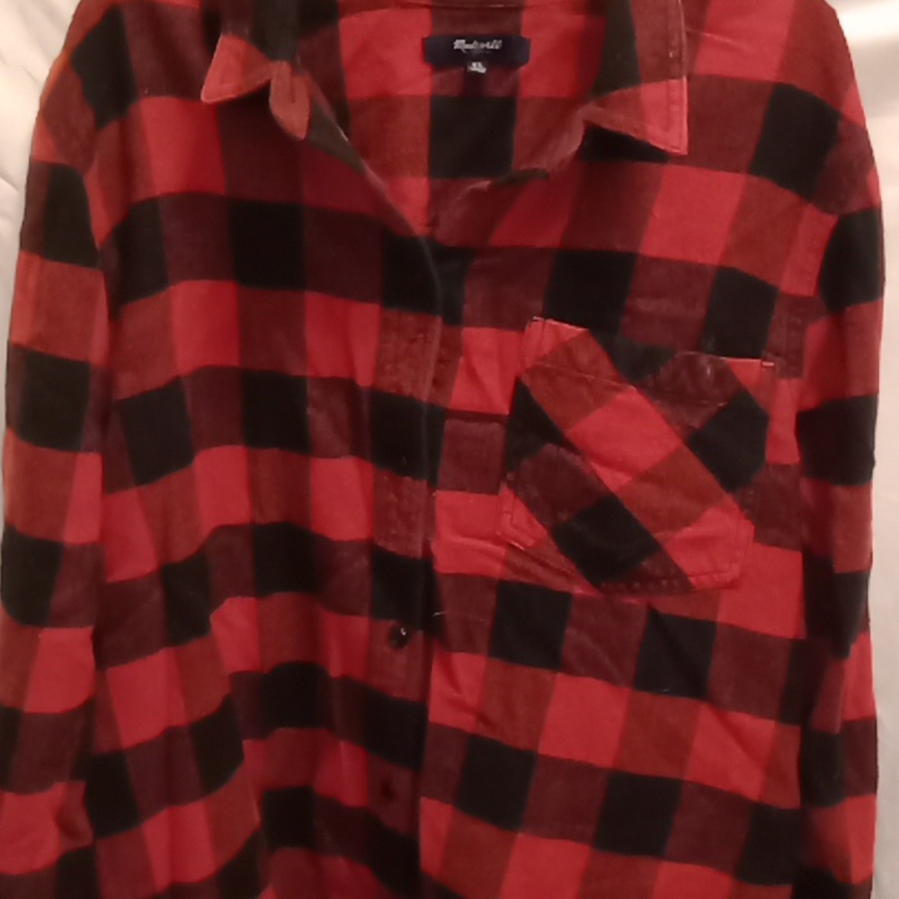 Xl Madewell red black flannel women's red and black
